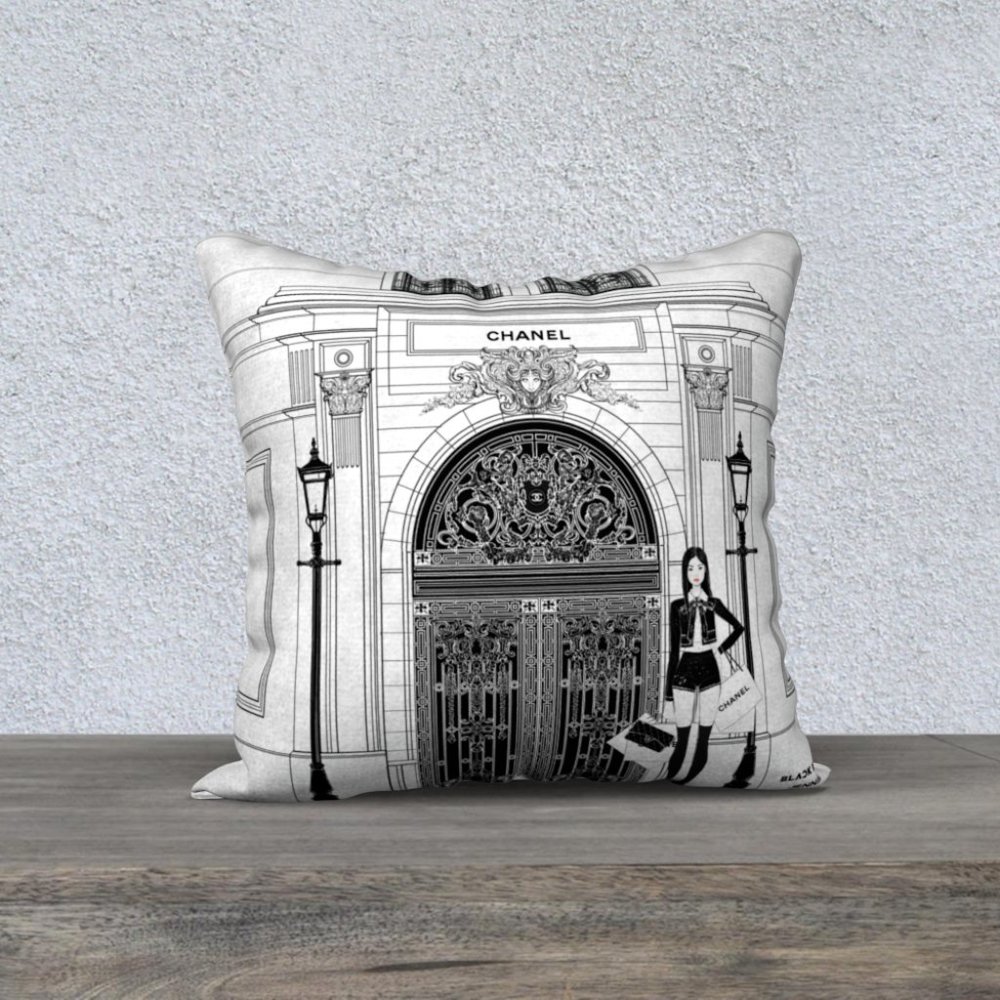 CHANEL BLACK PINK PILLOW